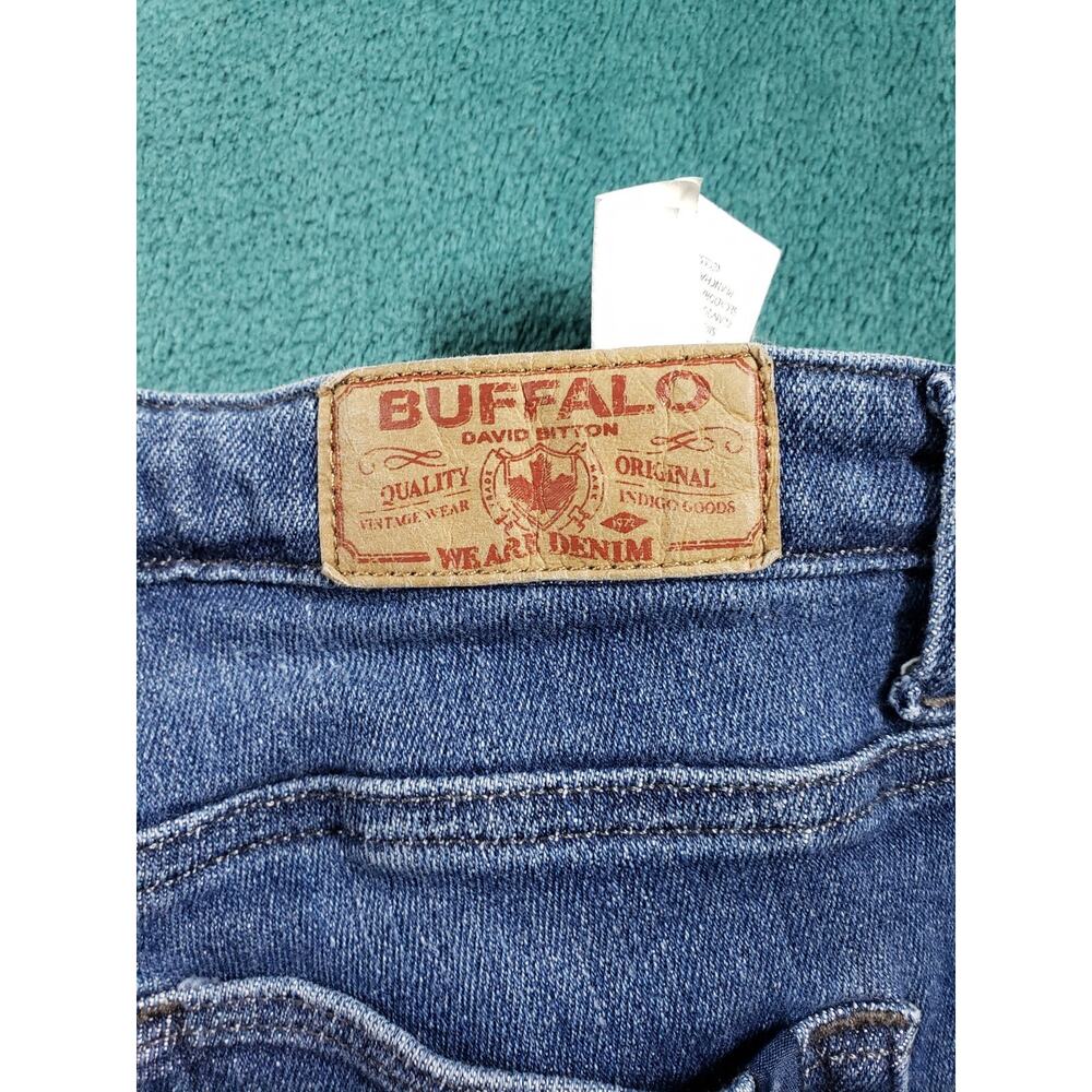 Buffalo Jeans Sz 31 Womens Blue Denim Stretch Pants Mid Rise Alexa Slim Straight - Picture 13 of 14